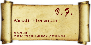 Váradi Florentin névjegykártya
